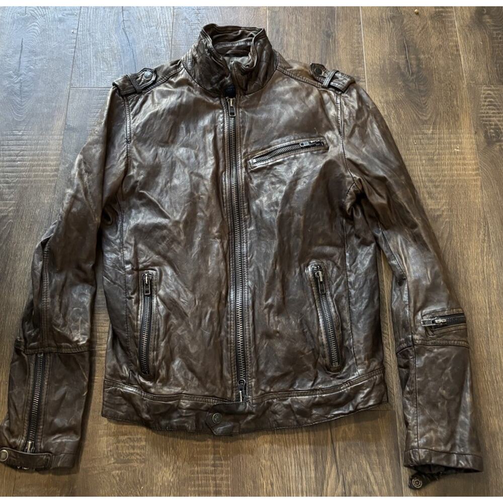 all saints leather jacket SIZE MEDIUM